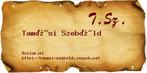 Tamási Szebáld névjegykártya